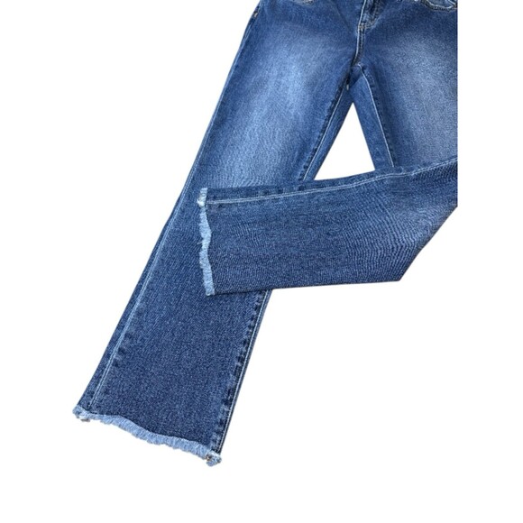 Miss Me High Rise Ankle Straight Jeans Size 28 Raw Hem Distressed Pockets Denim - Picture 2 of 10